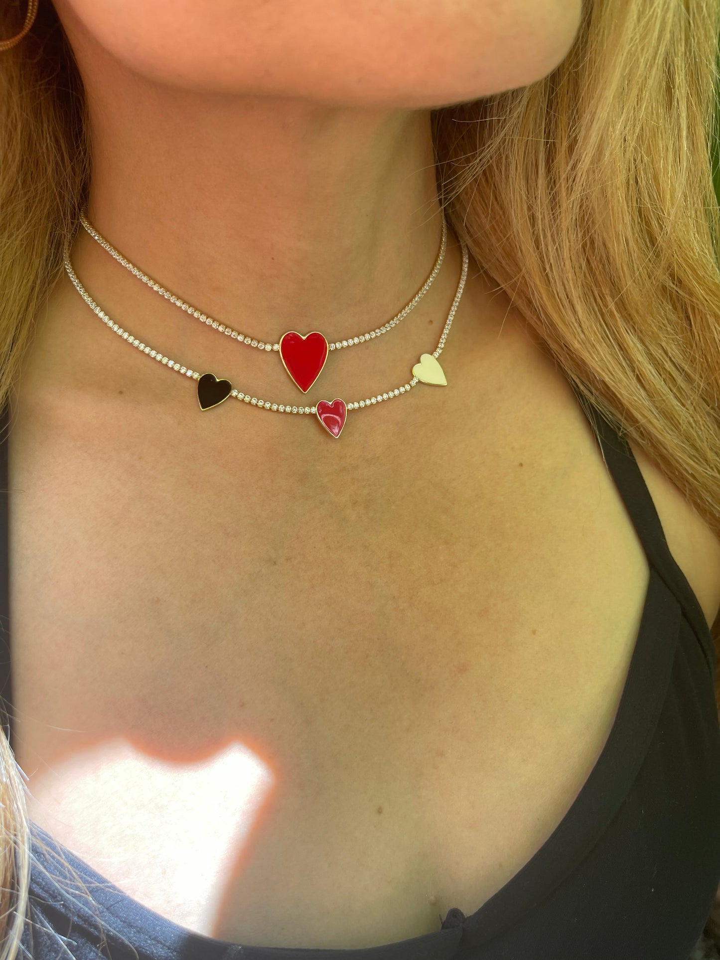 Pretty Red Heart Choker