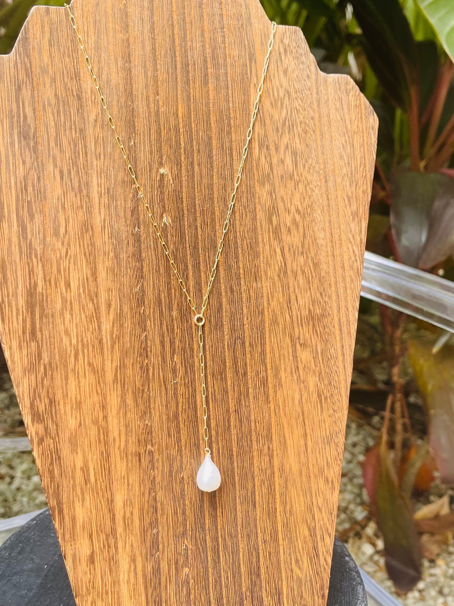 Long Drop Pearl Necklace