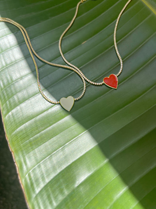 Pretty Red Heart Choker